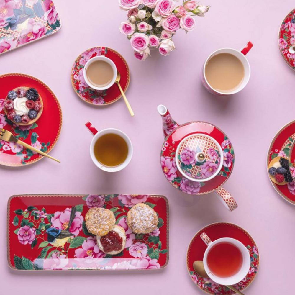 Блюдо сервировочное прямоугольное Maxwell & Williams TEAS&C`S Silk Road Cherry Red, фарфор, 33 х 15,5 см