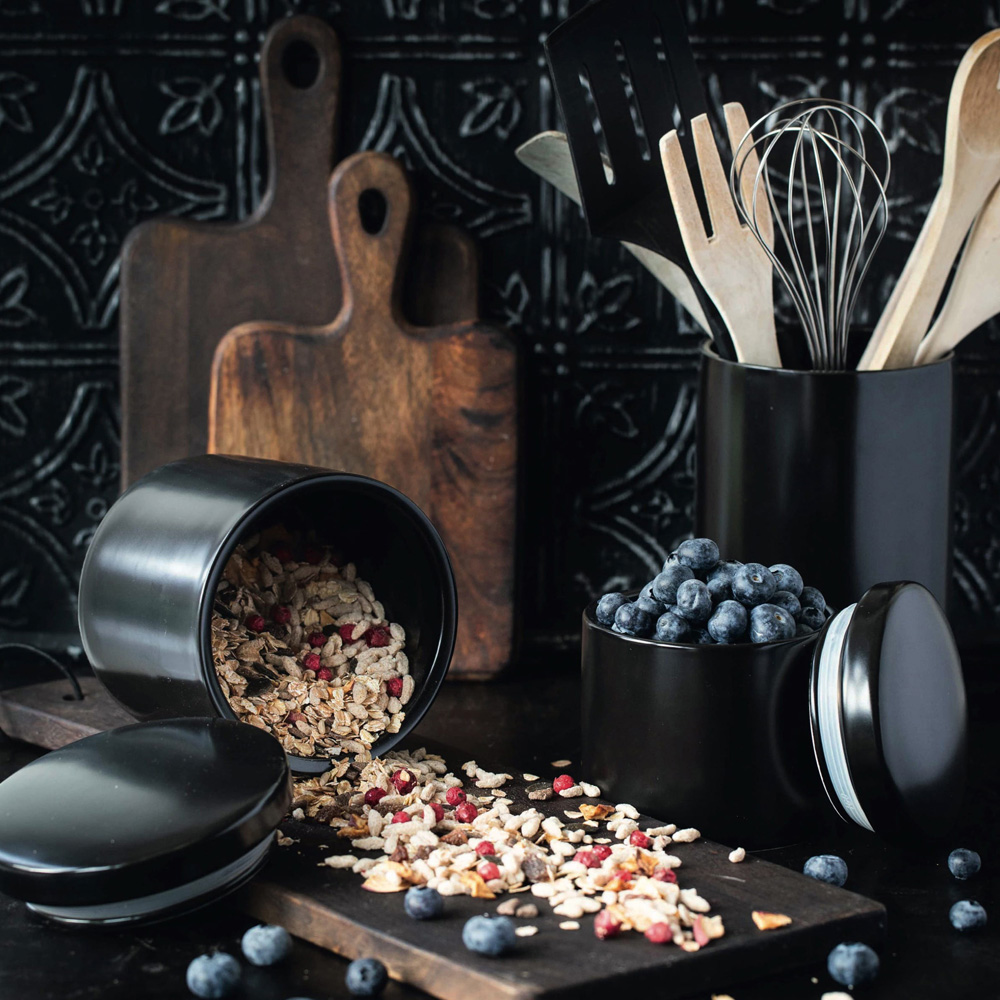 Банка для хранения Maxwell & Williams EPICURIOUS black, фарфор, 14 х 14 см, 1000 мл