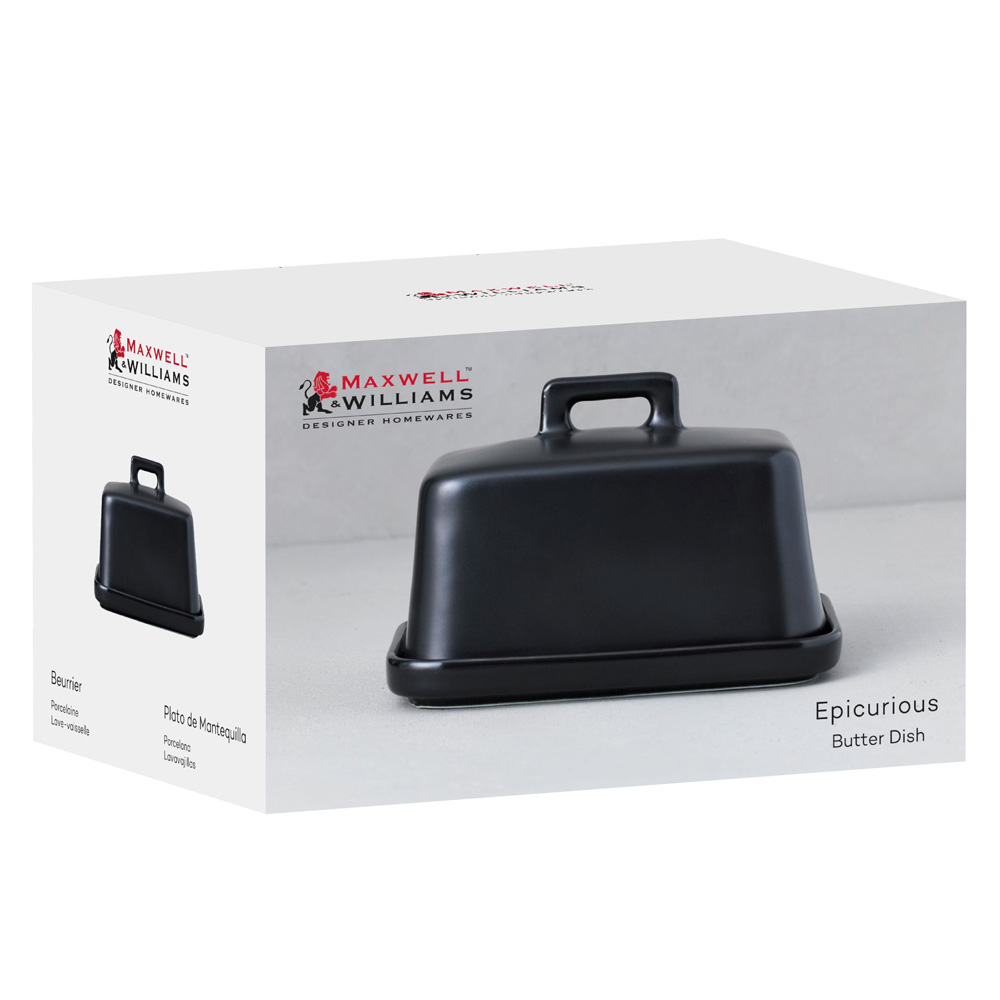 Маслянка з кришкою Maxwell & Williams EPICURIOUS black, порцеляна, 17 х 12 х 11 см, 850 мл