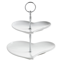 Підставка для тістечок Maxwell & Williams WHITE BASICS HEART дворівнева, порцелянаова