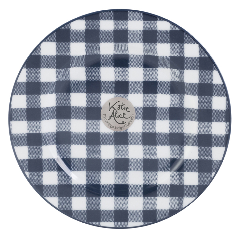 Тарелка десертная CreativeTops VINTAGE INDIGO Gingham, фарфор, диам. 19 см