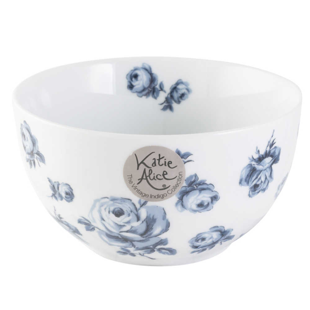 Миска для мюсли CreativeTops VINTAGE INDIGO White Floral, фарфор, диам. 15 см, h 8 см