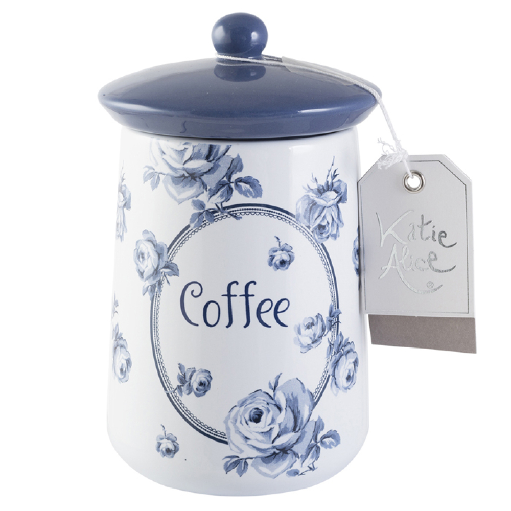 Емкость для кофе CreativeTops VINTAGE INDIGO, с крышкой, керамика, 16 х 9 см