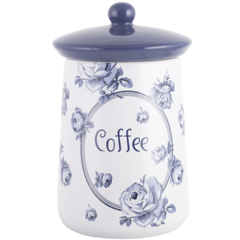 Ємність для кави CreativeTops VINTAGE INDIGO, з кришкою, кераміка, 16 х 9 см