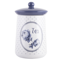 Ємність для чаю CreativeTops VINTAGE INDIGO, з кришкою, кераміка, 16 х 9 см