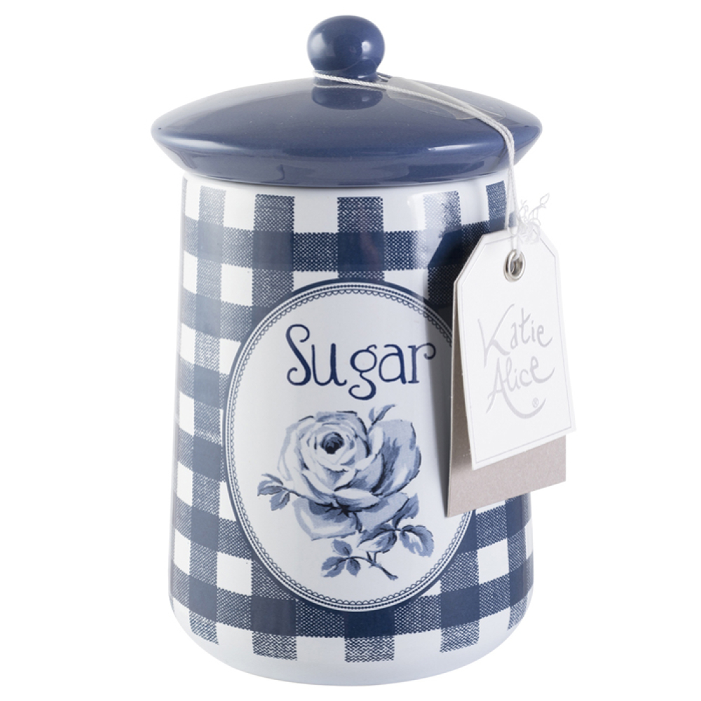 Емкость для сахара CreativeTops VINTAGE INDIGO, с крышкой, керамика, 16 х 9 см