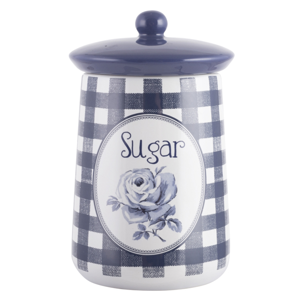 Емкость для сахара CreativeTops VINTAGE INDIGO, с крышкой, керамика, 16 х 9 см