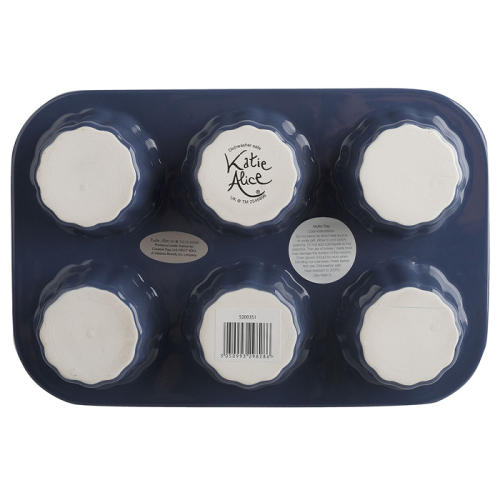 Форма керамическая для запекания маффинов CreativeTops VINTAGE INDIGO, 28,5 х 19 х 4,5 см
