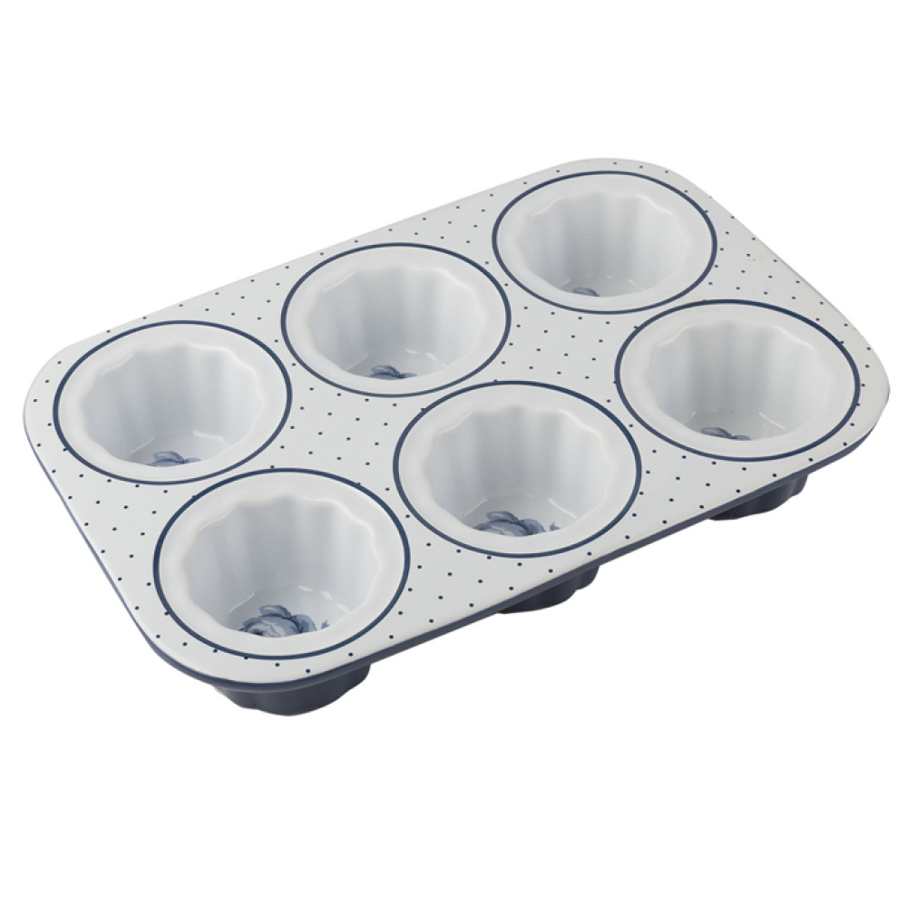 Форма керамическая для запекания маффинов CreativeTops VINTAGE INDIGO, 28,5 х 19 х 4,5 см