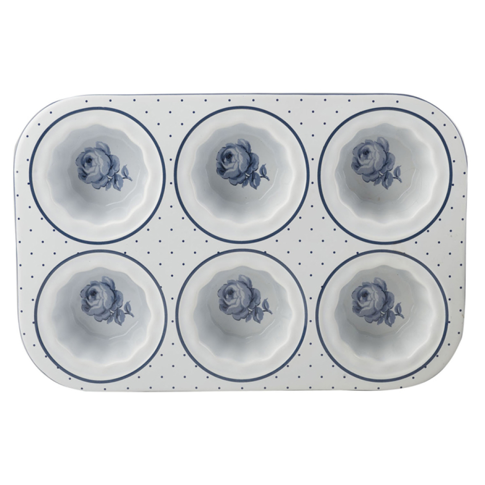Форма керамическая для запекания маффинов CreativeTops VINTAGE INDIGO, 28,5 х 19 х 4,5 см