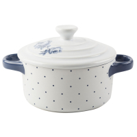 Кастрюля керамическая с крышкой CreativeTops VINTAGE INDIGO, круглая, 14 х 8 х 11 см