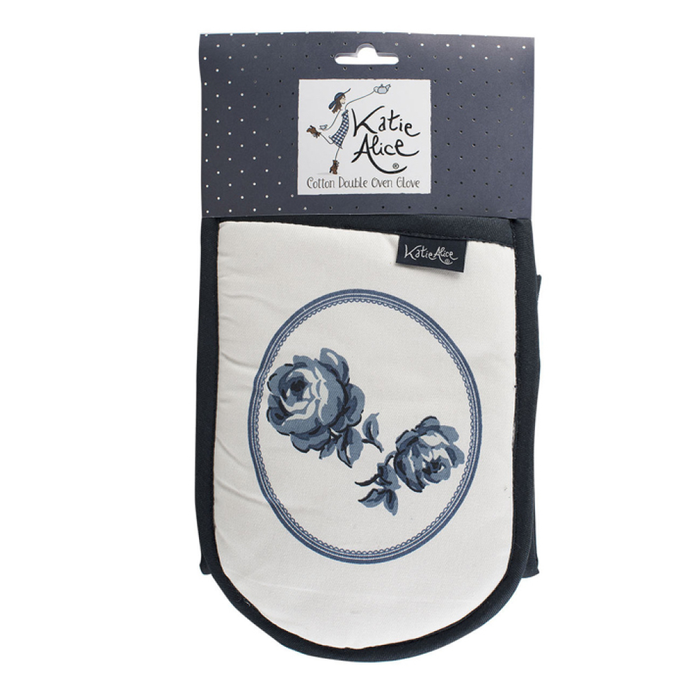 Рукавичка кухонна CreativeTops VINTAGE INDIGO White Floral, подвійна, бавовна, 88 х 19 см