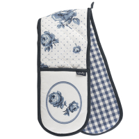 Рукавичка кухонна CreativeTops VINTAGE INDIGO White Floral, подвійна, бавовна, 88 х 19 см
