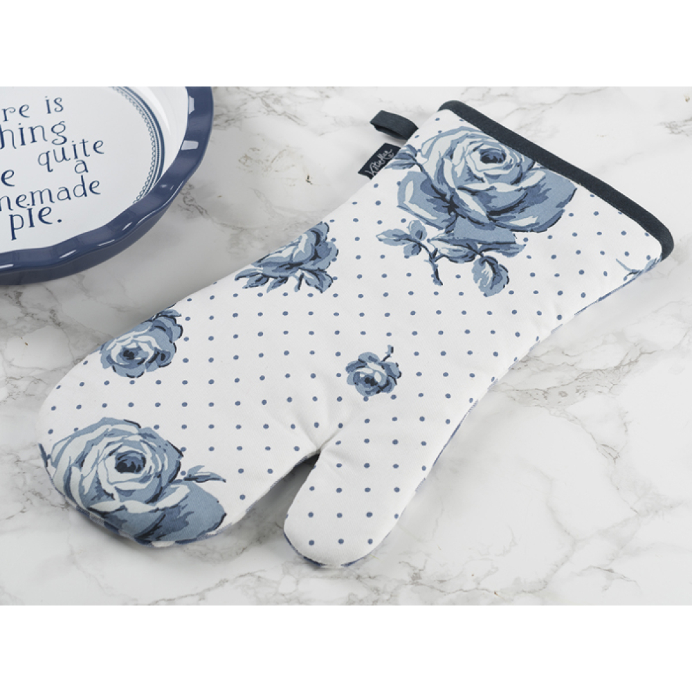 Перчатка кухонная CreativeTops VINTAGE INDIGO White Floral, хлопок, 37 х 19 см