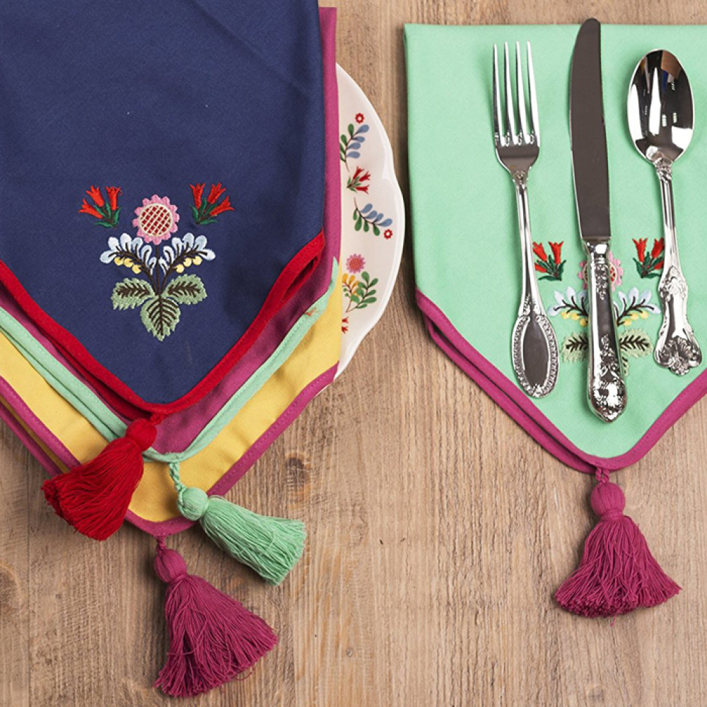 Набор из 4 салфеток CreativeTops FESTIVAL FOLK, 100% хлопок