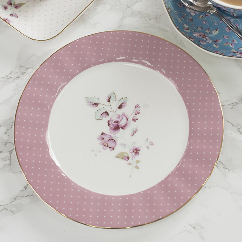 Тарілка десертна CreativeTops DITSY FLORAL рожева, порцеляна, діам. 19 см