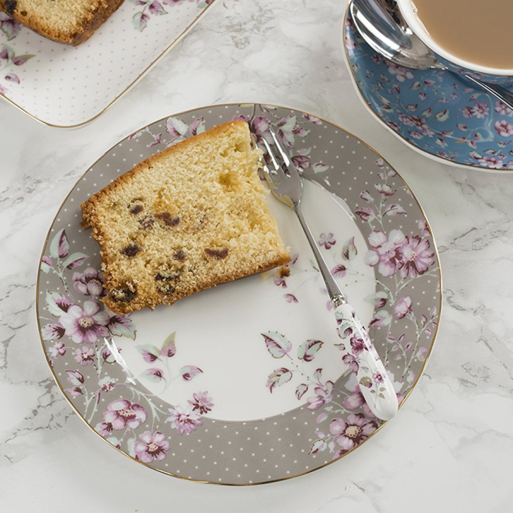 Тарелка десертная CreativeTops DITSY FLORAL серая, фарфор, диам. 19 см