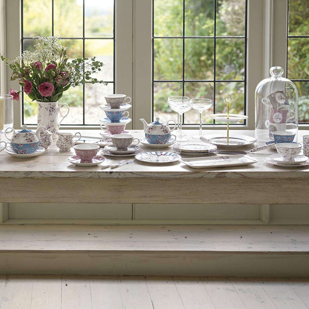 Тарелка десертная CreativeTops DITSY FLORAL серая, фарфор, диам. 19 см