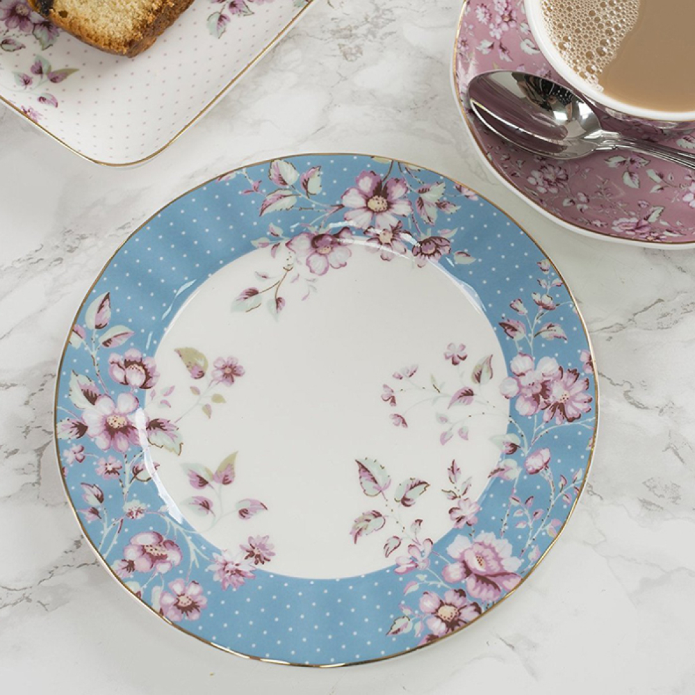 Тарелка десертная CreativeTops DITSY FLORAL голубая, фарфор, диам. 19 см