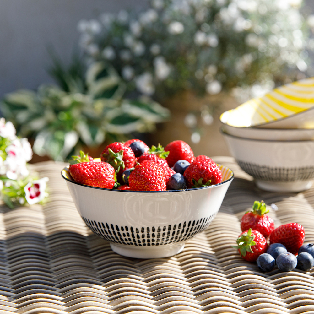 Миска Kitchen Craft YELLOW STRIPE, керамика, диам. 16 см, 500 мл