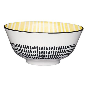 Миска Kitchen Craft YELLOW STRIPE, керамика, диам. 16 см, 500 мл