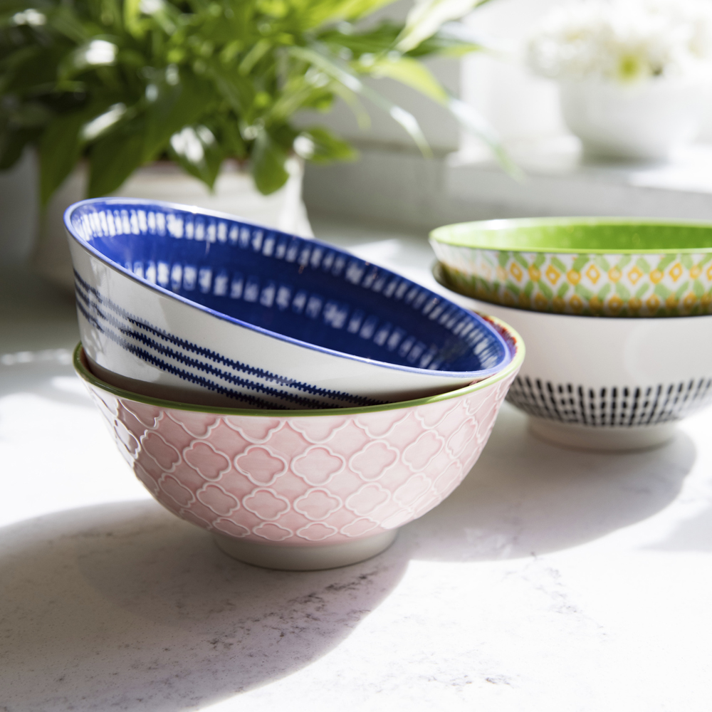 Миска Kitchen Craft GEOMETRIC GREEN, кераміка, діам. 16 см, 500 мл