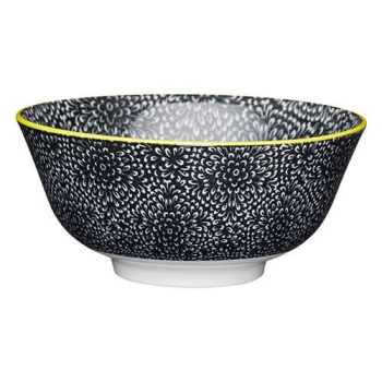 Миска Kitchen Craft BLACK FLORAL, керамика, диам. 16 см, 500 мл