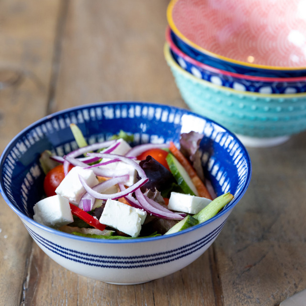 Набор мисок Kiychen Craft Red and Blue Hues, керамика, диам. 15,5 см, 4 шт.