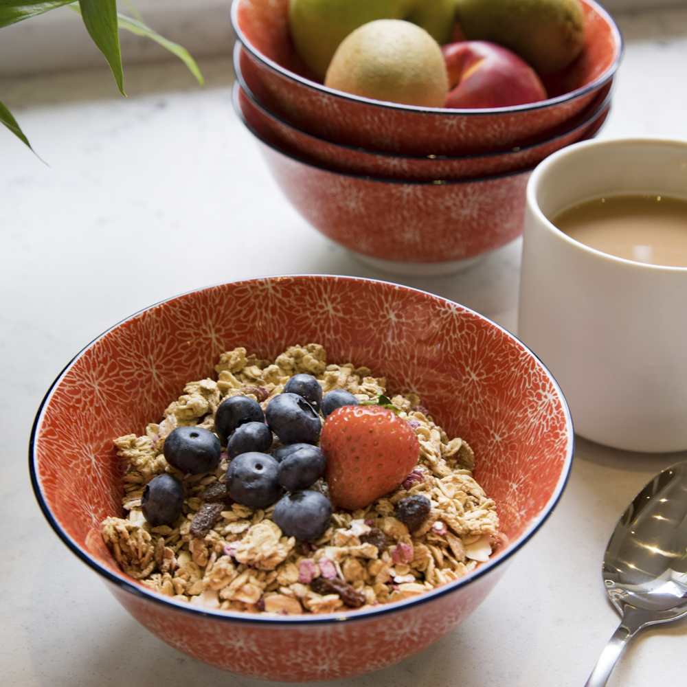 Миска Kitchen Craft RED FLORAL, керамика, диам. 16 см, 500 мл