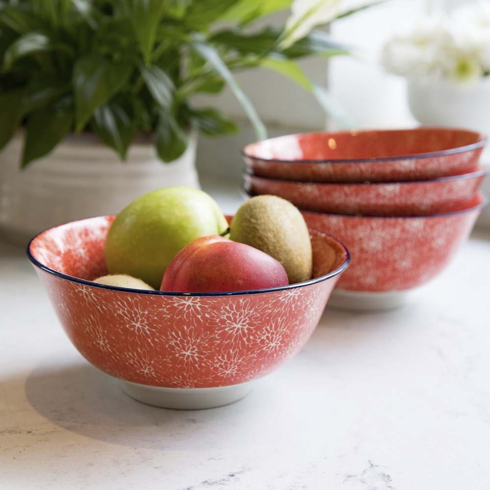 Миска Kitchen Craft RED FLORAL, керамика, диам. 16 см, 500 мл