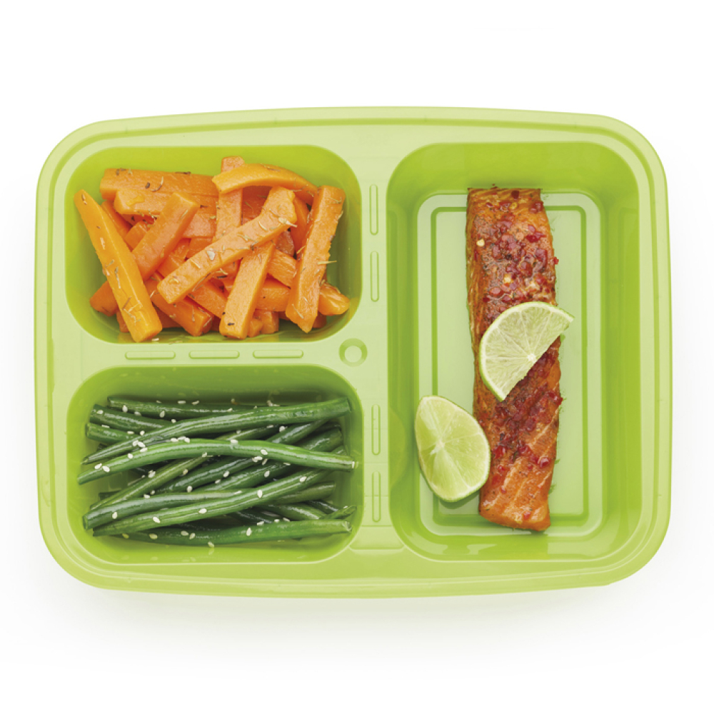 Ланч-бокс на 3 секции Kitchen Craft, пластик, 19 x 24,5 x 4 см