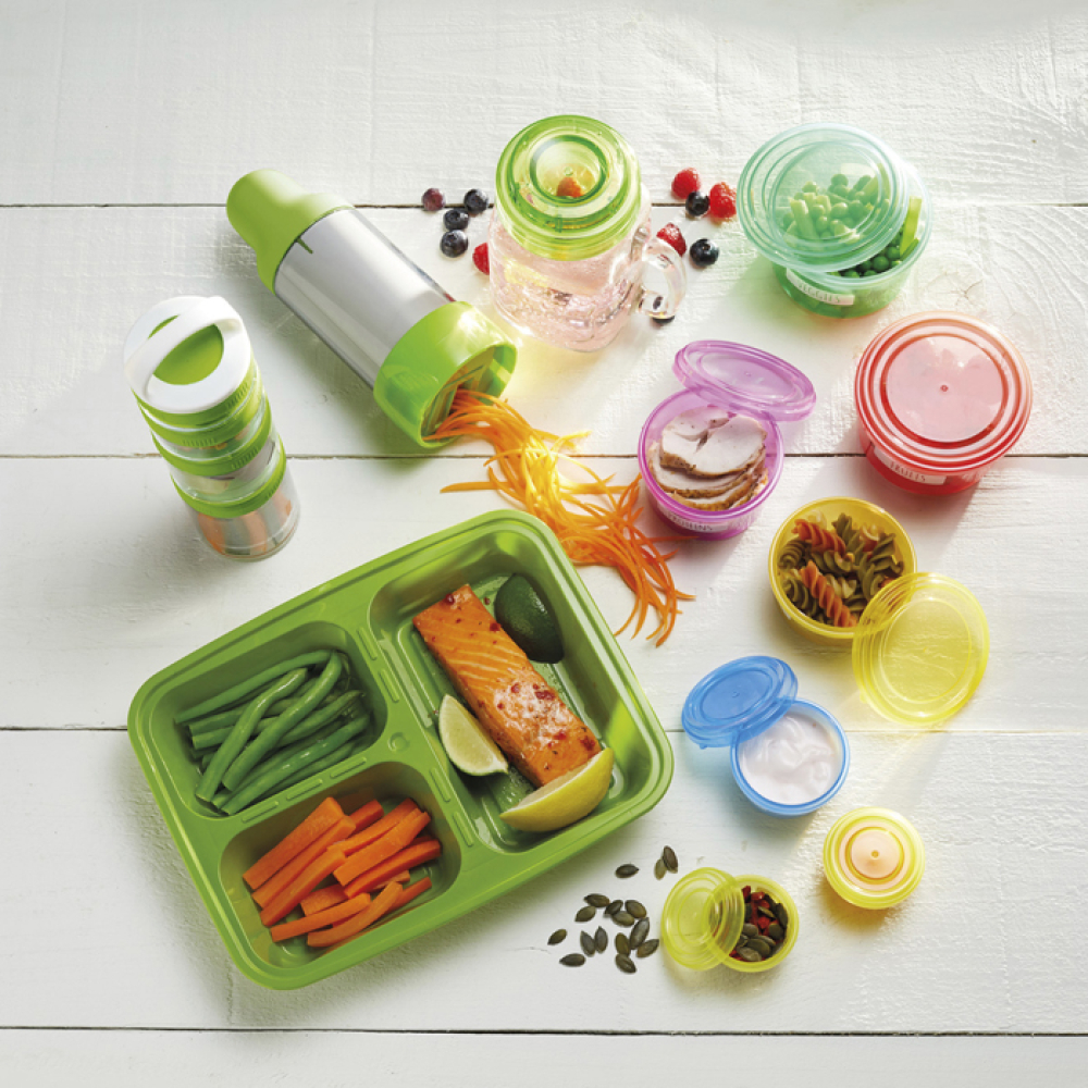 Ланч-бокс на 3 секции Kitchen Craft, пластик, 19 x 24,5 x 4 см