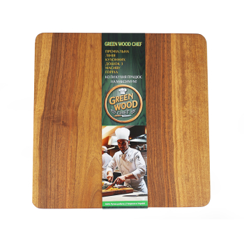 Доска разделочная Green Wood Chef, квадратная, орех, 40 х 40 х 4 см