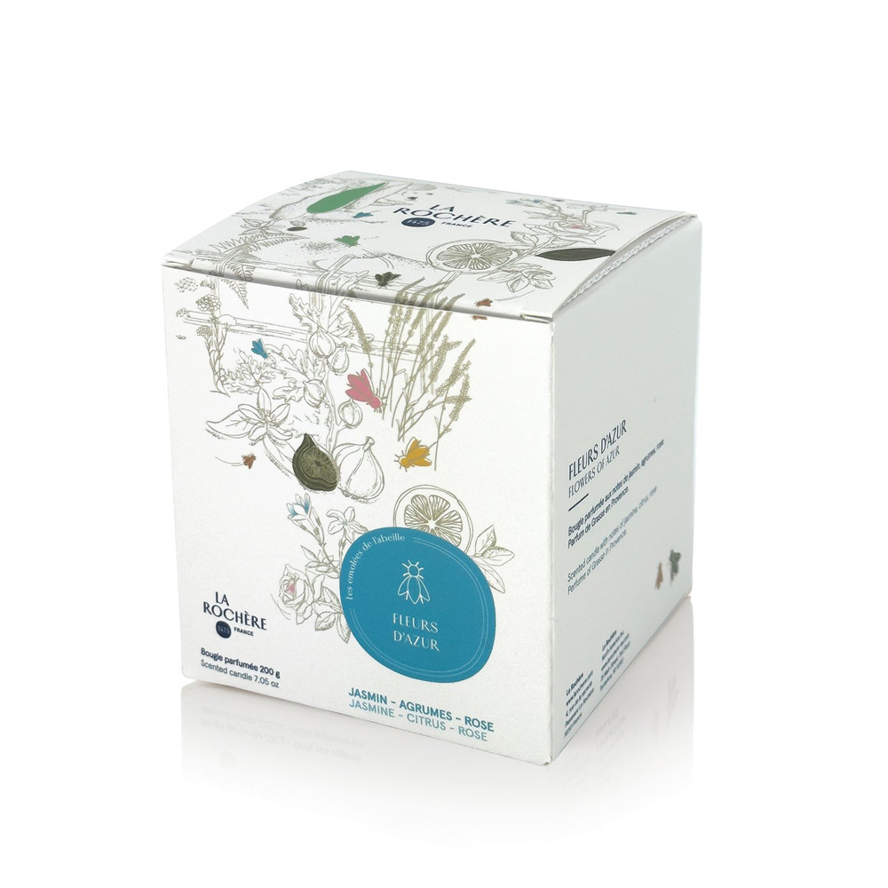 Свеча ароматизированная La Roshere ABEILLE Fleur d’Azur, h 9,4 см, 200 г