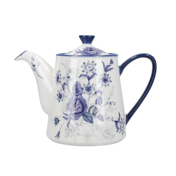 Чайник заварочный London Pottery BLUE ROSE, керамика, миндальная слоновая кость/синий, 900 мл