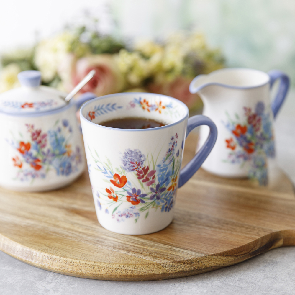 Кухоль для чаю London Pottery VISCRI MEADOW, кераміка, слонова кістка/васильковий синій, 300 мл