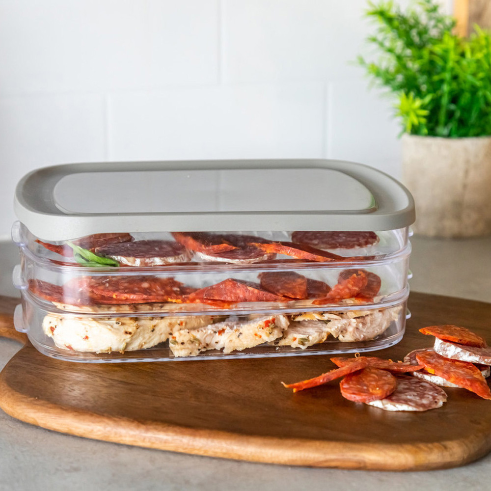 Контейнер для нарезки Kitchen Craft MASTERCLASS, трехуровневый, пластик, 23,1 x 16,3 x 7,7 см