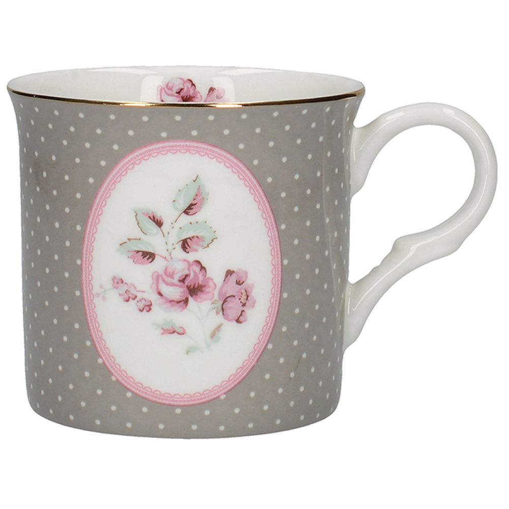 Кружка CreativeTops DITSY FLORAL Oval серая, фарфор, 230 мл