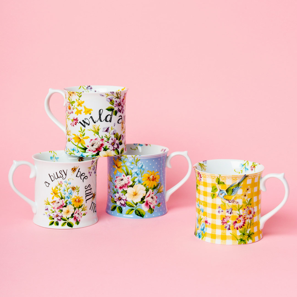 Кухоль для чаю Katie Alice ENGLISH GARDEN Yellow Gingham, порцеляна, 400 мл