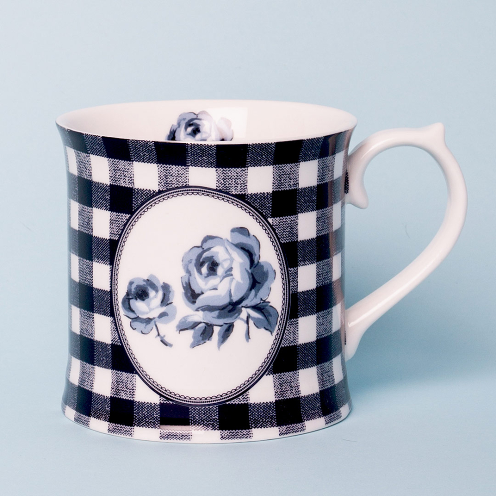 Кухоль для чаю Katie Alice VINTAGE INDIGO Gingham Floral, порцеляна, 400 мл