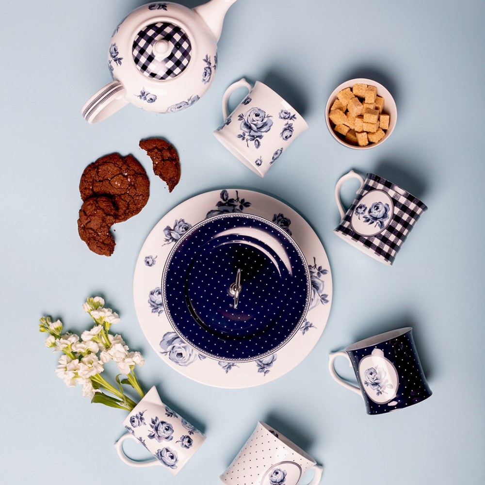 Кухоль для чаю Katie Alice VINTAGE INDIGO Gingham Floral, порцеляна, 400 мл