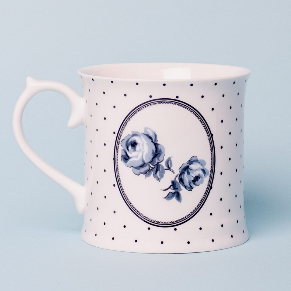 Кружка для чая Katie Alice VINTAGE INDIGO White Spot, фарфор, 400 мл