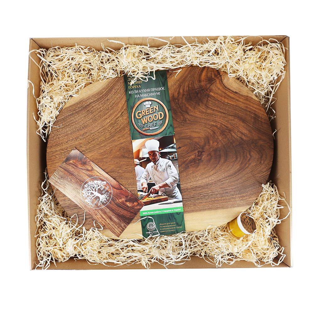 Доска разделочная Green Wood Chef, овальная, орех, 35 х 50 х 4 см
