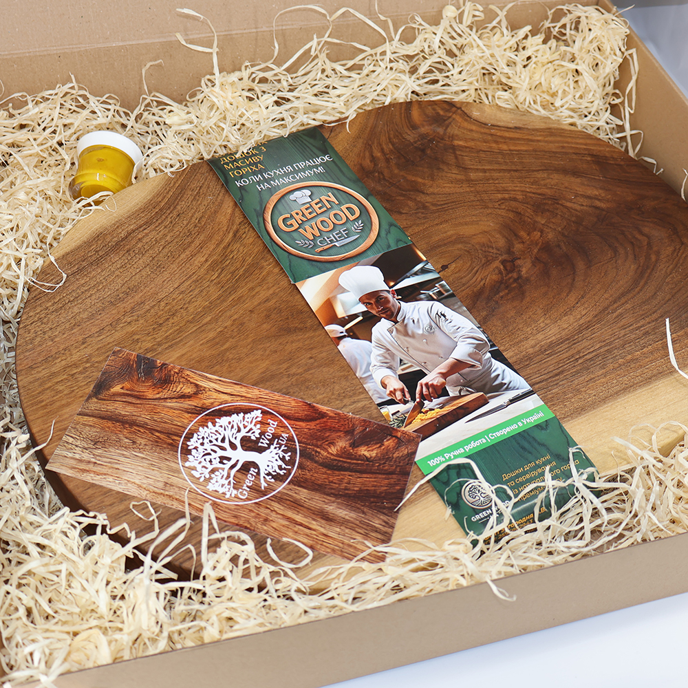 Доска разделочная Green Wood Chef, овальная, орех, 35 х 50 х 4 см