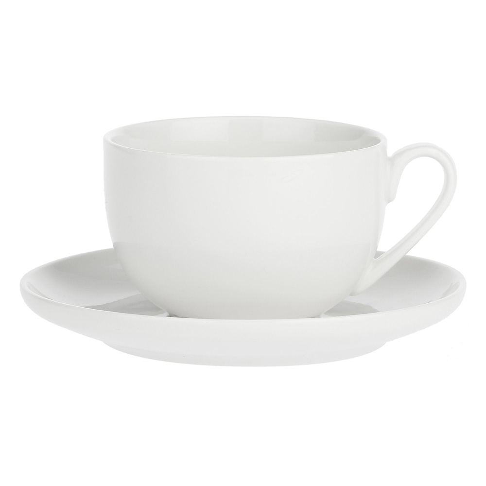 Чашка большая с блюдцем La Porcellana Bianca CORTE, фарфор, 450 мл