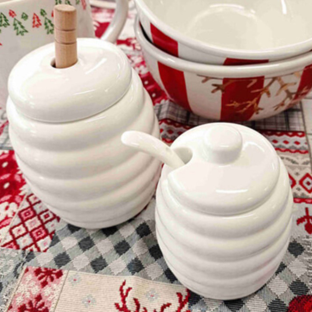 Емкость для сахара La Porcellana Bianca MENAGE с ложкой, фарфор, 10 х 6,5 см