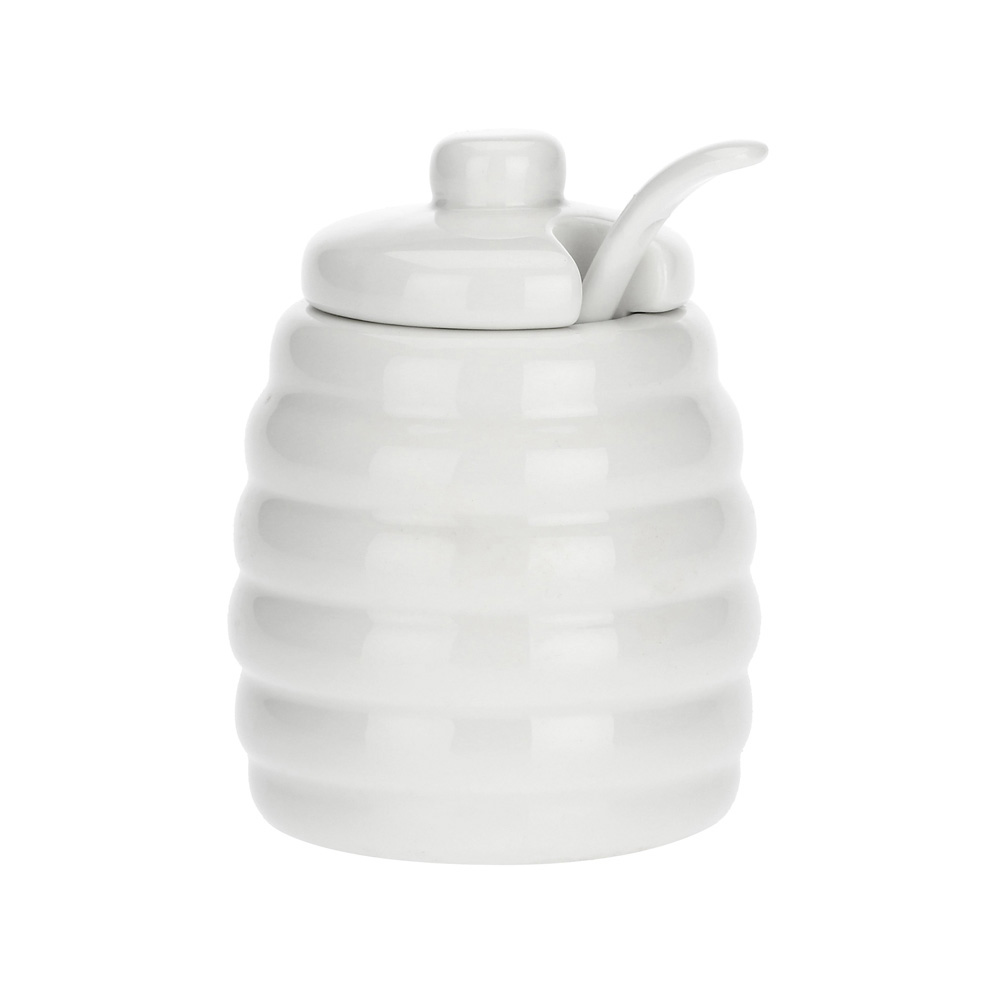 Емкость для сахара La Porcellana Bianca MENAGE с ложкой, фарфор, 10 х 6,5 см