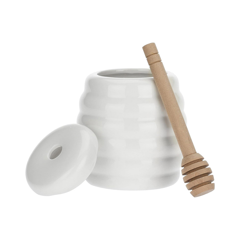 Емкость для меда La Porcellana Bianca MENAGE с ложкой, фарфор, 11 х 8,5 см