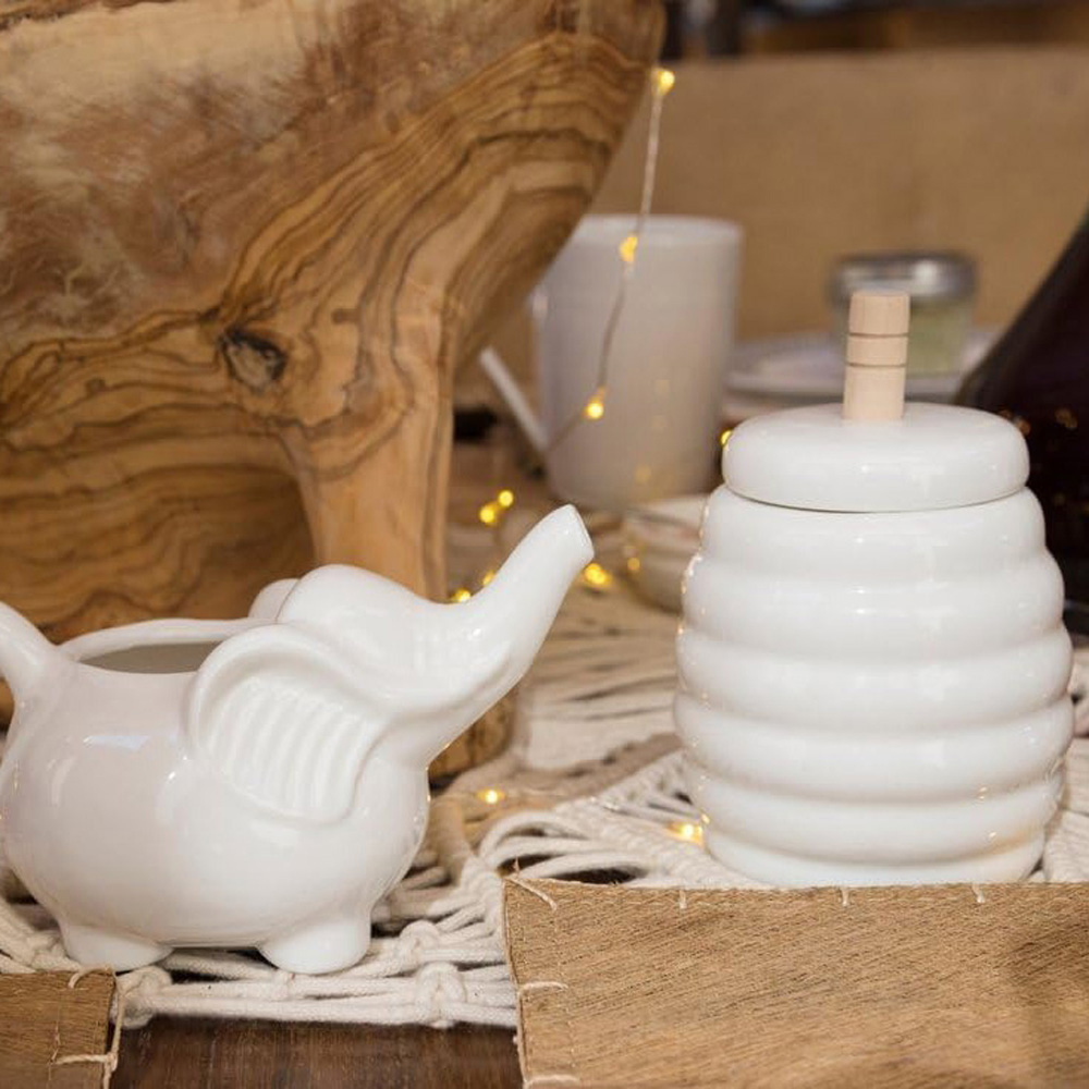 Емкость для меда La Porcellana Bianca MENAGE с ложкой, фарфор, 11 х 8,5 см