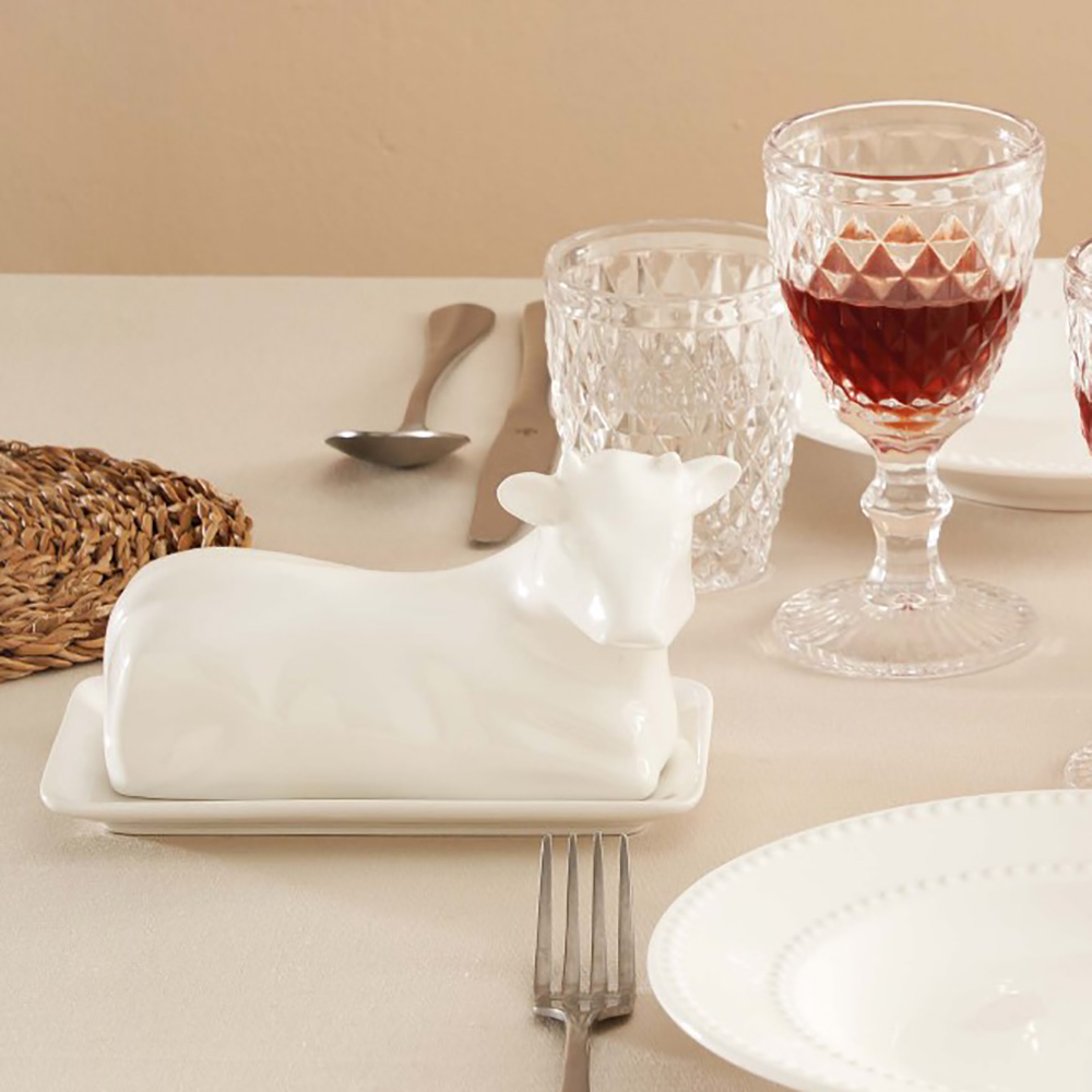 Масленка COW La Porcellana Bianca MUCCHINE, фарфор, 18 х 11 см